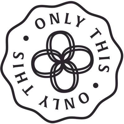 Circular logo with 'ONLY THIS' text and a central design element on a white background